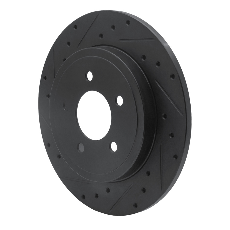 Ford Escape Brake Rotor (1) - Rear Left - R1 Concepts - Drilled & Slotted - Black - `05-`08